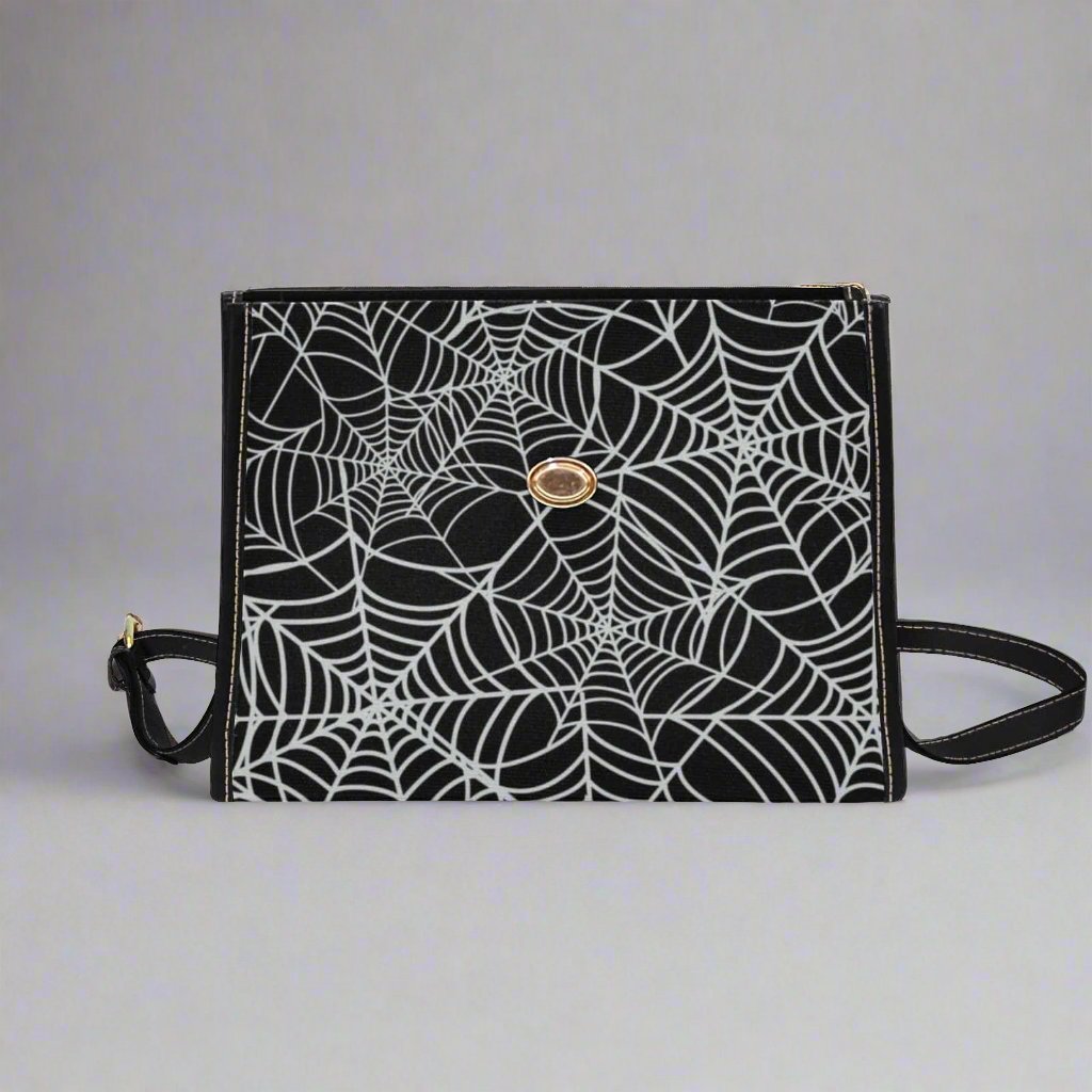 Spiderweb Canvas Bag with Black Trim