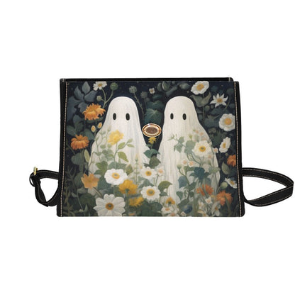 Floral Ghost Canvas Bag with Black Trim