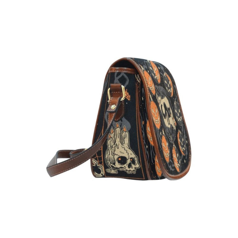 Pumpkin moon phase Saddle Bag