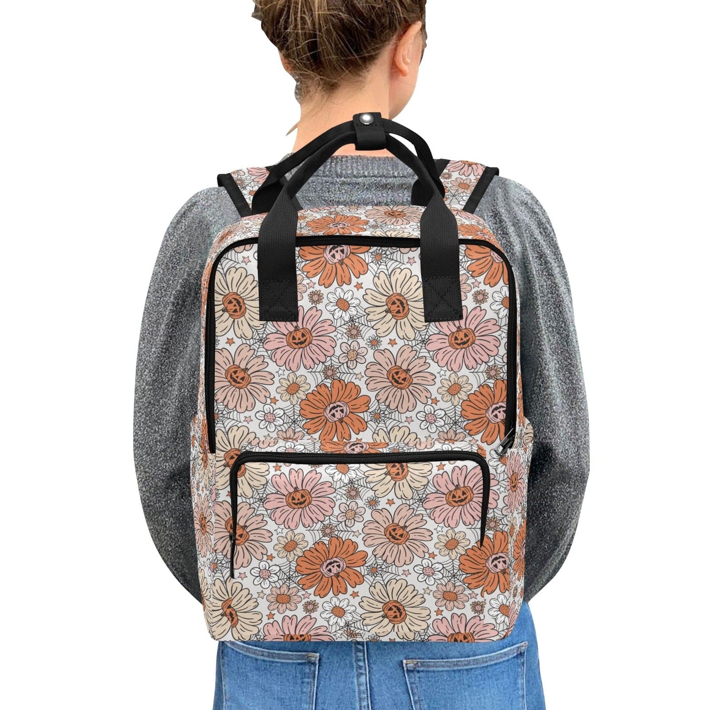 Jack O'Lantern Daisy Double Handle Backpack