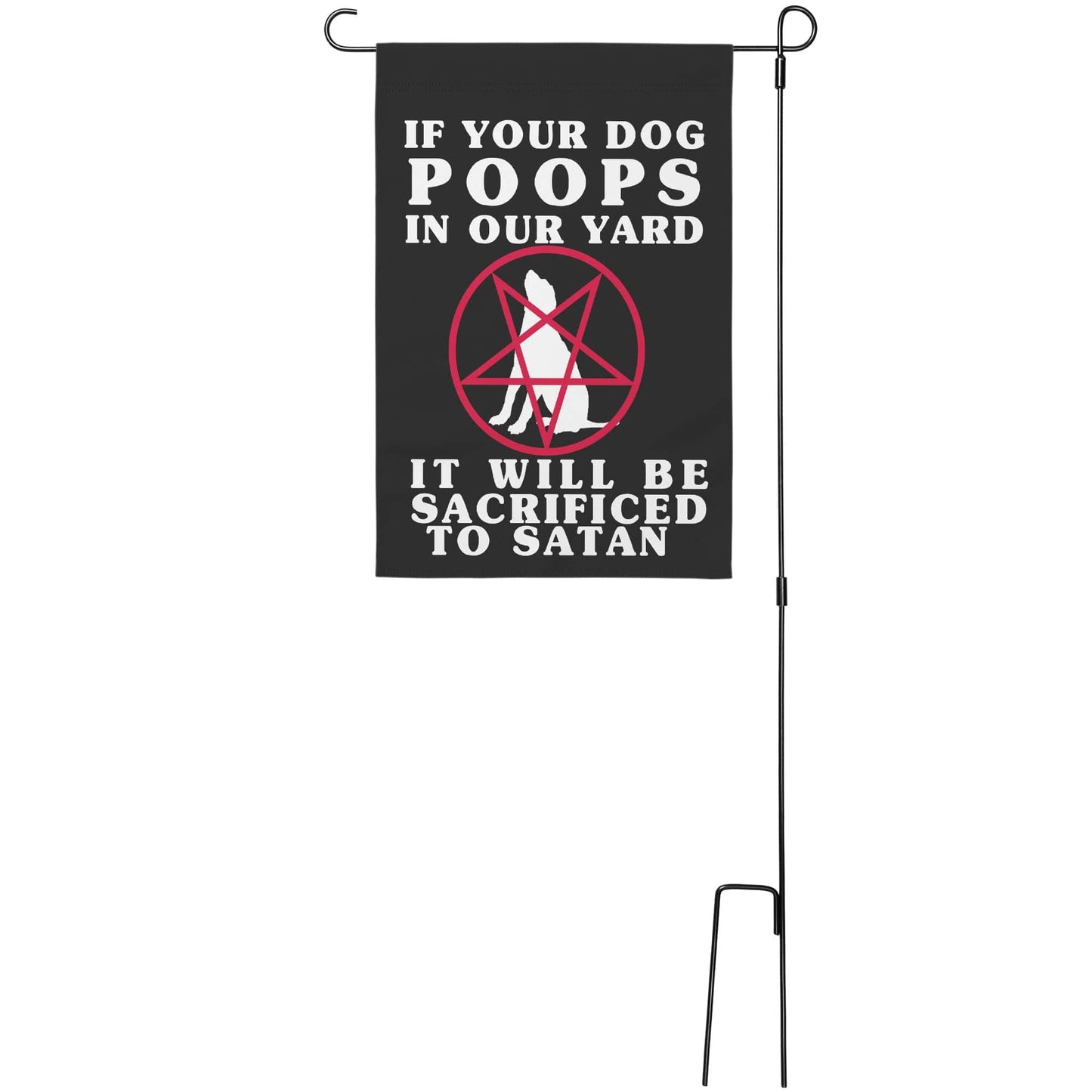 Dog Poop Pentagram Yard Flag