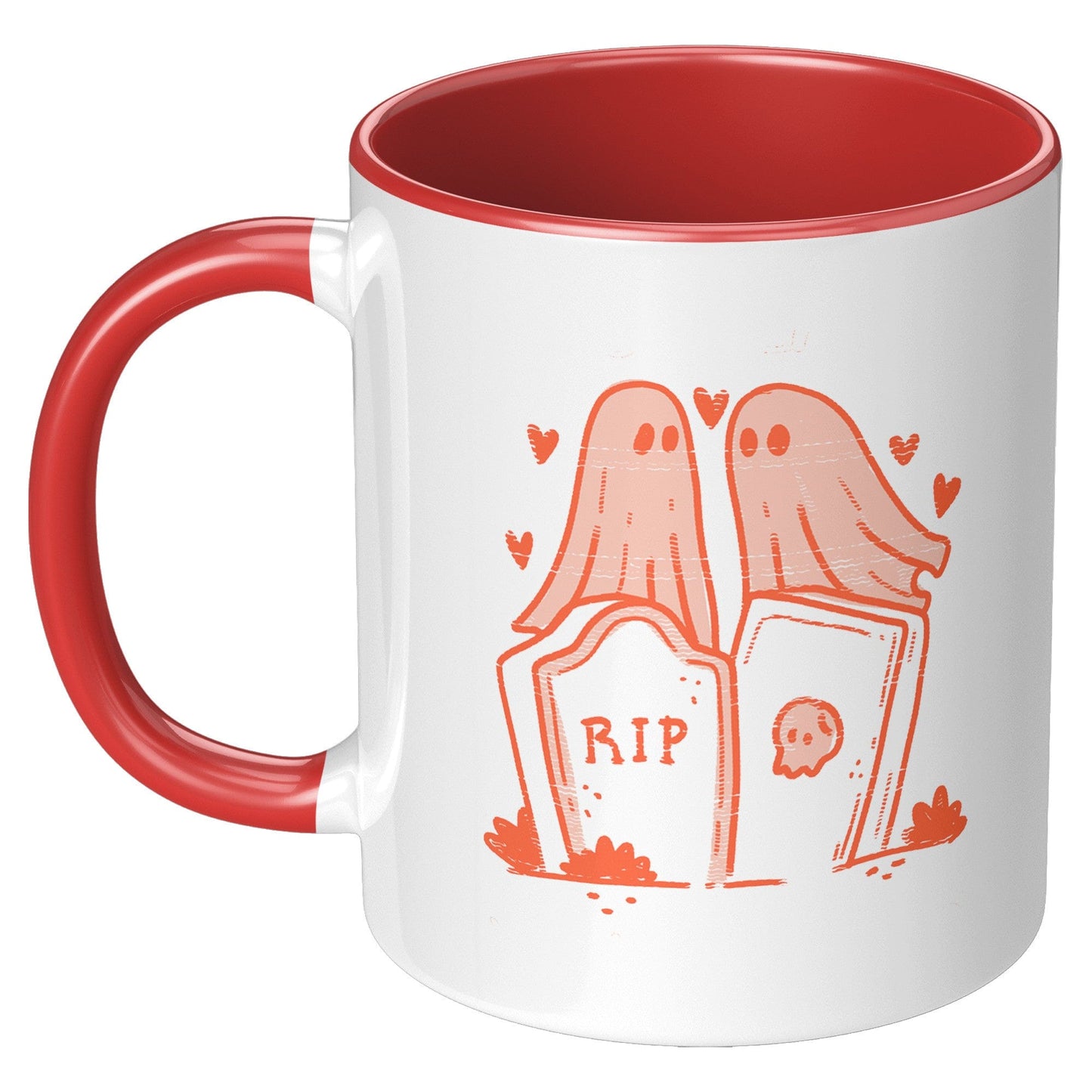 Graveyard Boo Red Accent Mug