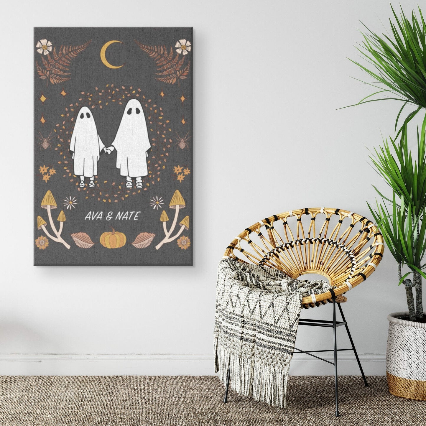 Personalized Ghost Couple Canvas Art