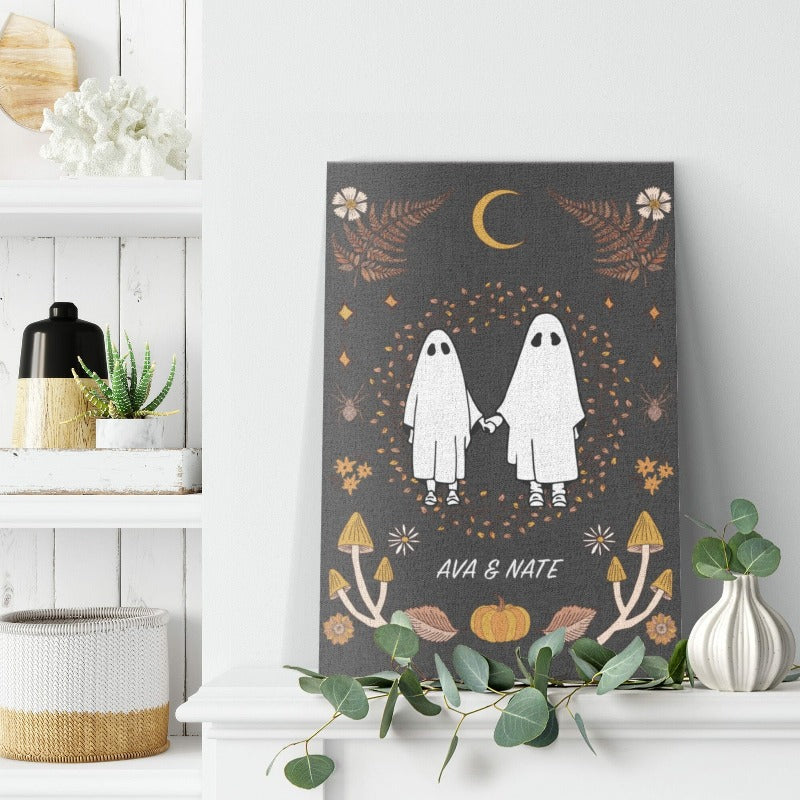 Personalized Ghost Couple Canvas Art