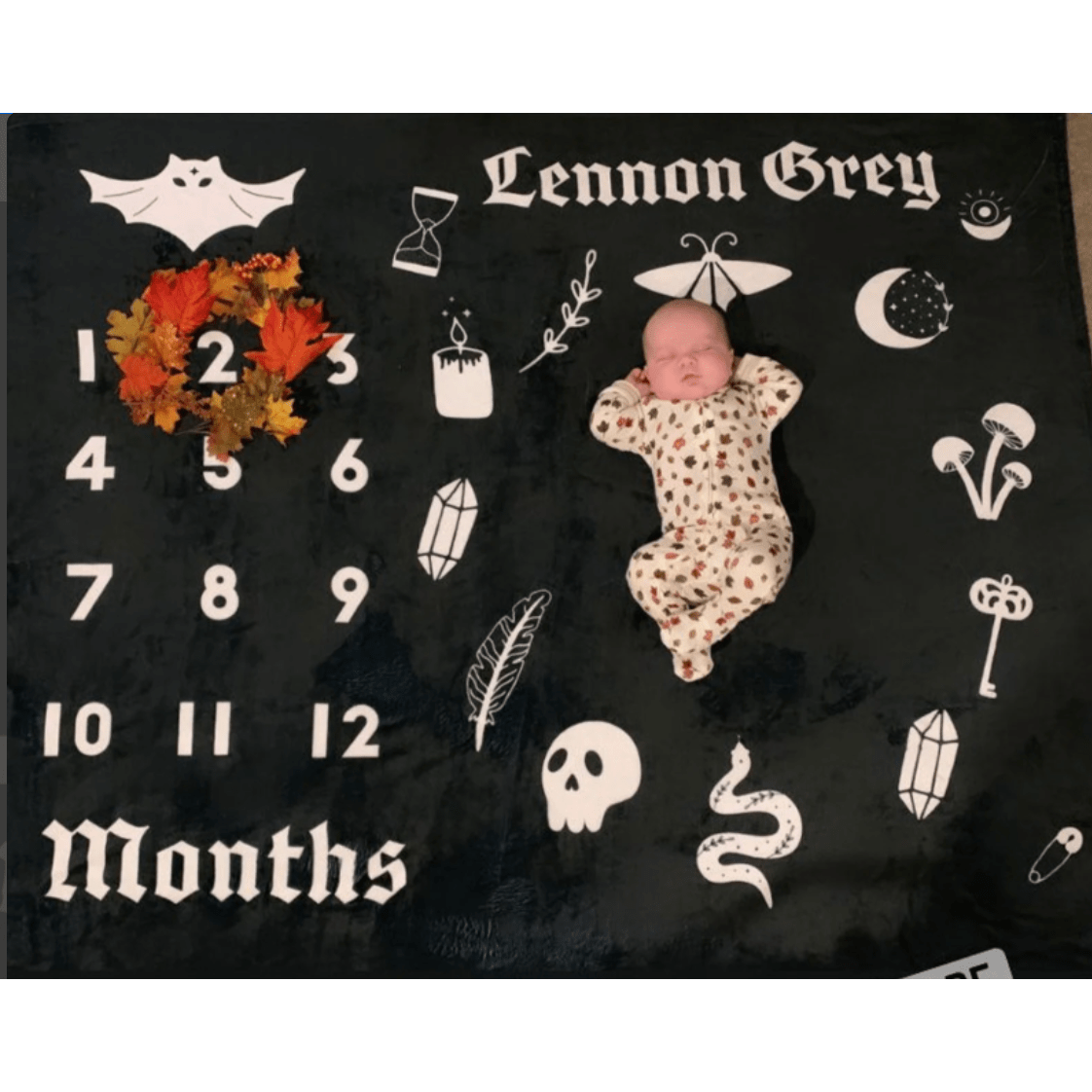 Custom Spooky Milestone Blanket