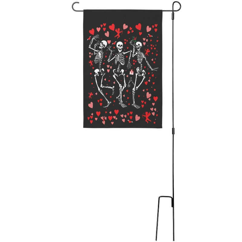 Valloween Skeleton Garden Flag