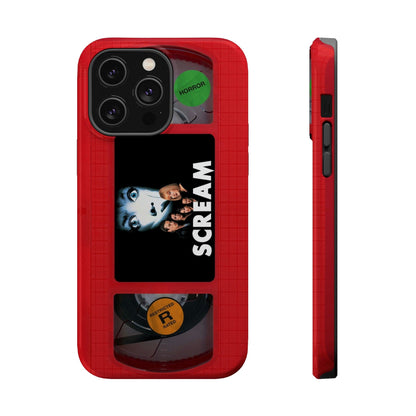 Scream Red MagSafe Impact Resistant VHS Phone Case