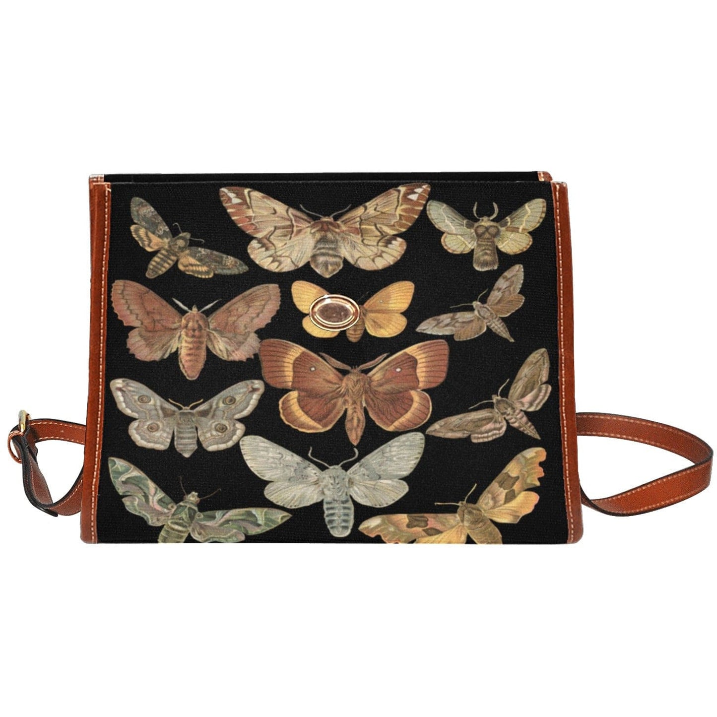 Moth Print Satchel Bag