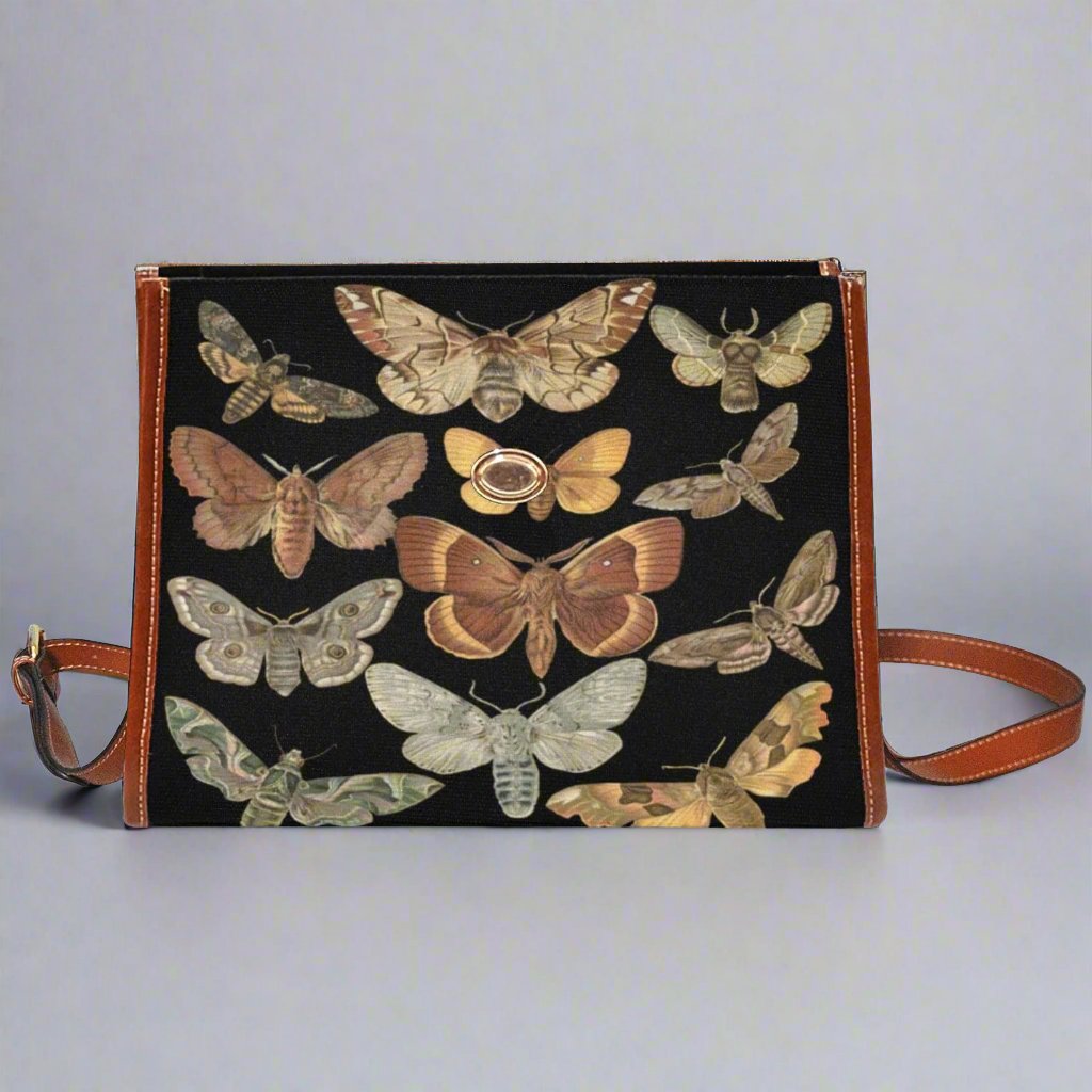 Moth Print Satchel Bag