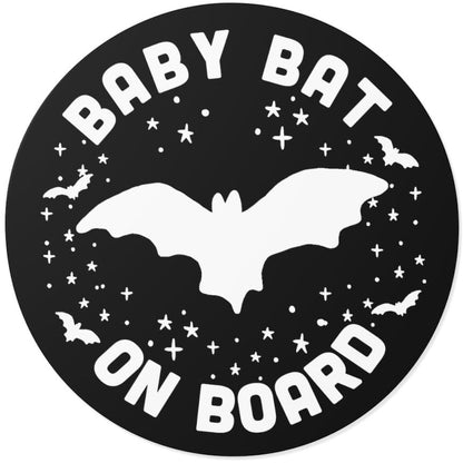 Baby Bat on Board Round Car Stickers