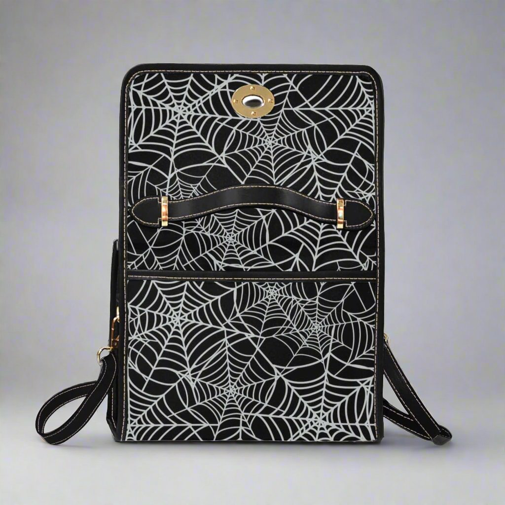 Spiderweb Canvas Bag with Black Trim