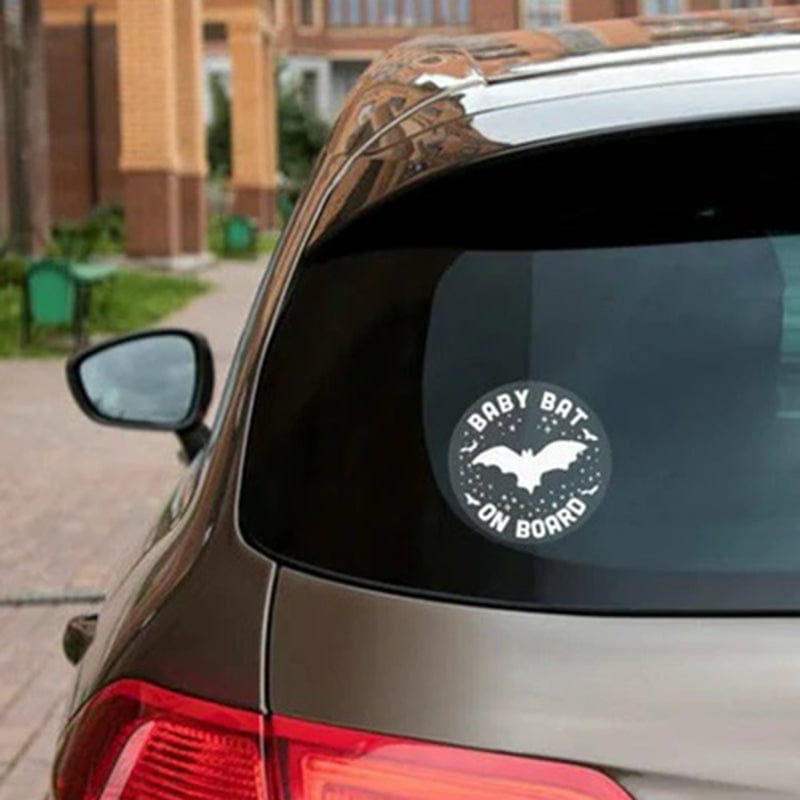 Baby Bat on Board Round Car Stickers