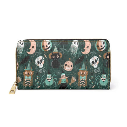 Green Spoopy Zippered Wallet