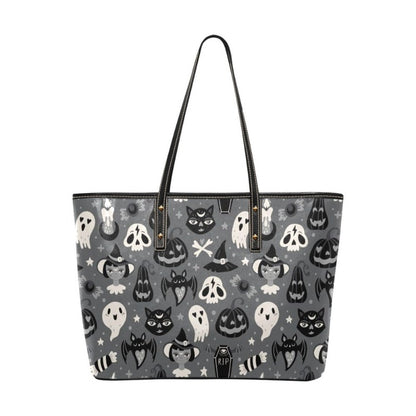 Grey Spookies Vegan Leather Tote Bag