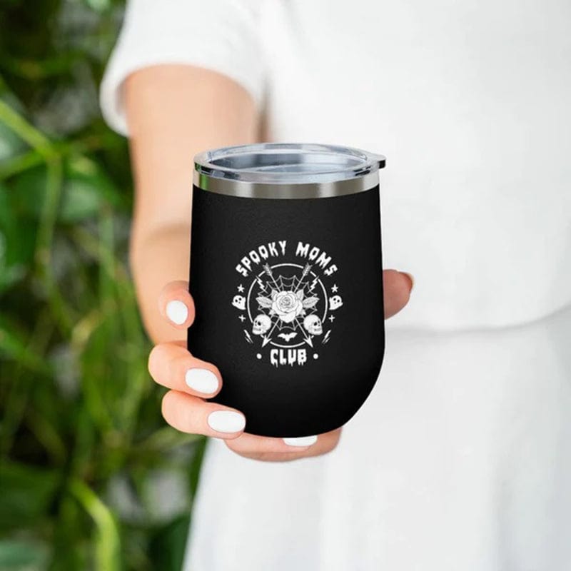 Spooky Moms Club 12oz Insulated Wine Tumbler