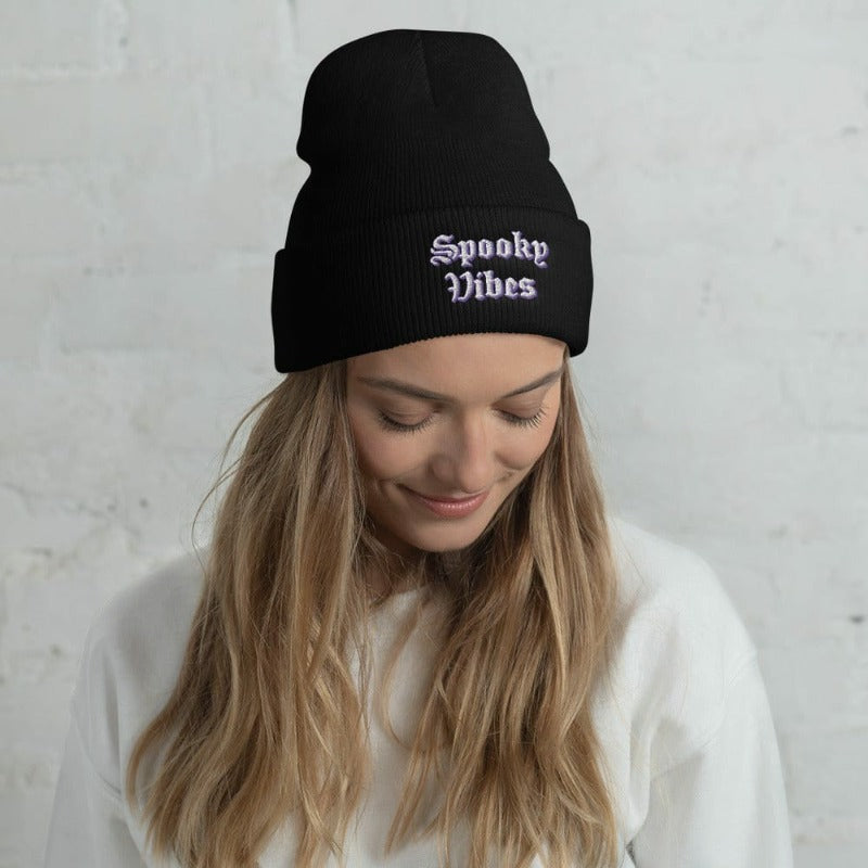 Spooky Vibes Cuffed Beanie