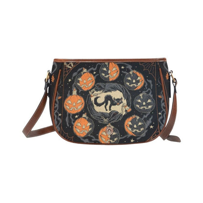 Pumpkin moon phase Saddle Bag