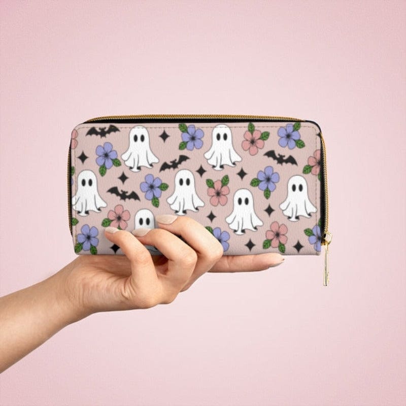 Ghosties and Flowers Zippered Wallet