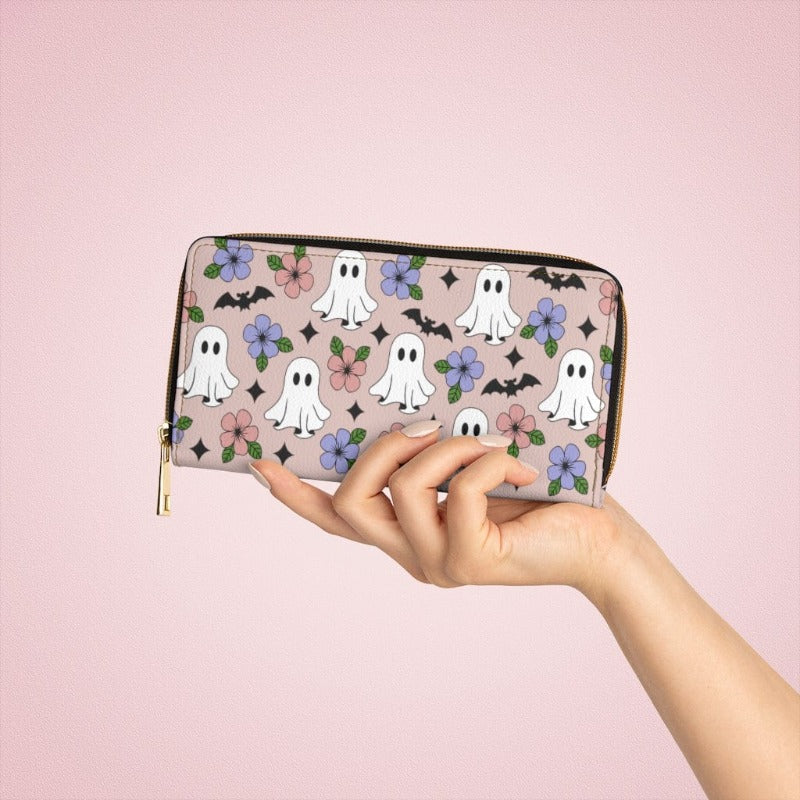 Ghosties and Flowers Zippered Wallet