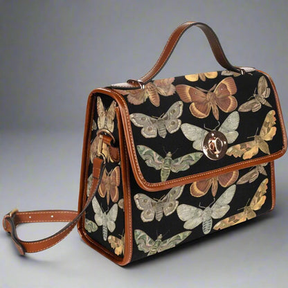 Moth Print Satchel Bag