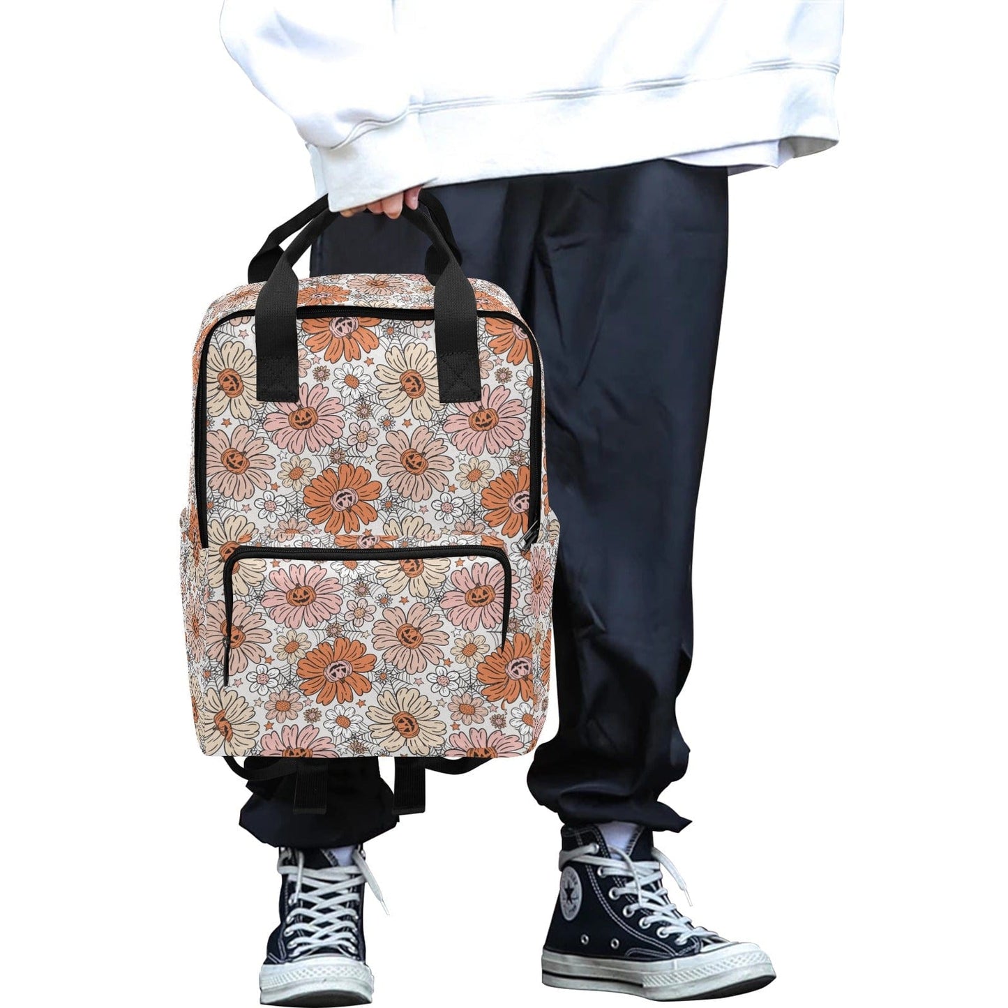 Jack O'Lantern Daisy Double Handle Backpack