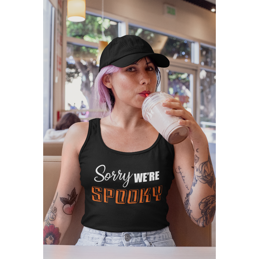 Sorry We're Spooky Racerback Tank