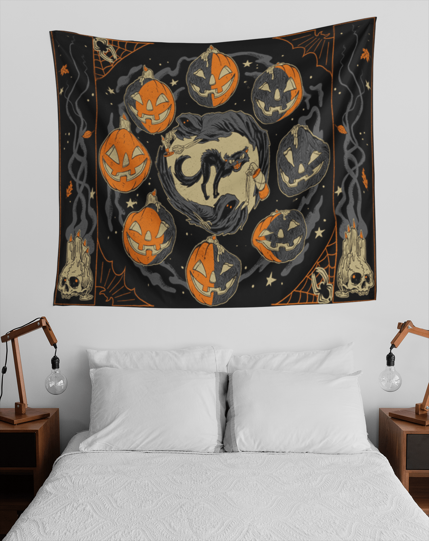 Pumpkin Moonphase Tapestry